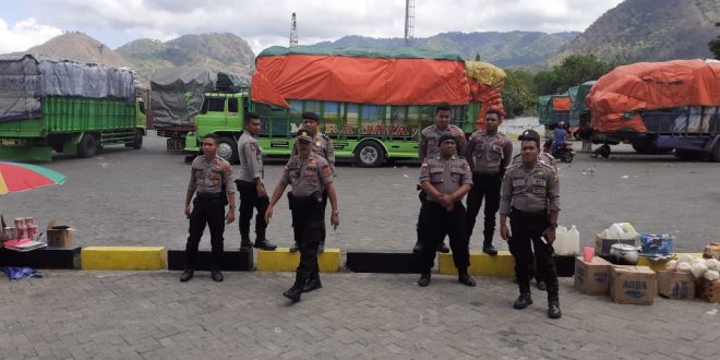 Dalmas Polres Ende, Patroli Dialogis Di Pelabuhan Soekarno Ende, Bank BRI Cab Ende Dan Terminal Mini Ende