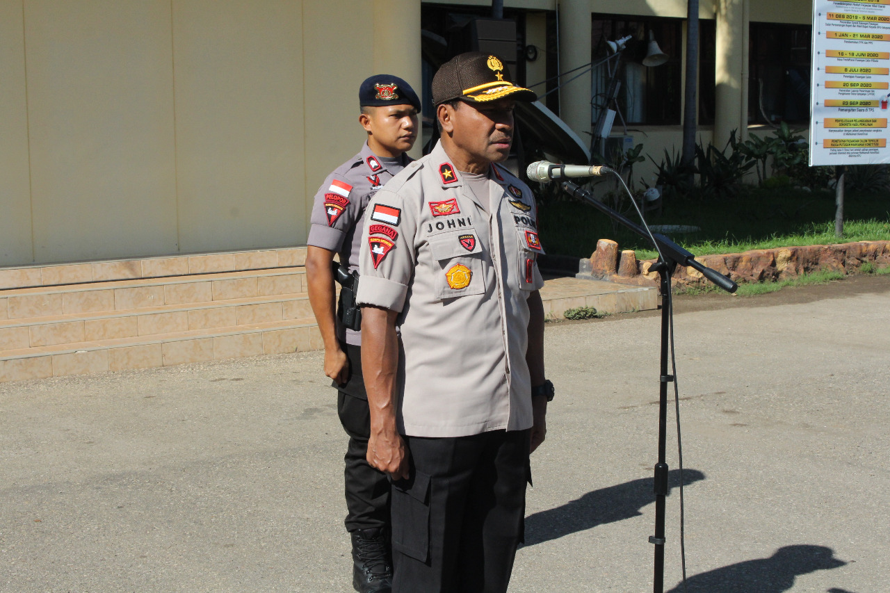 Jajaran Polda NTT Gelar Apel Siaga Pam Kunjungan Panglima TNI dan Kapolri