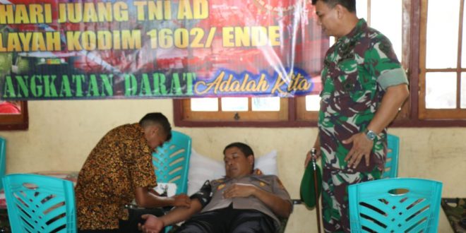 Peringati Hari Juang TNI – AD Kapolres Ende Turut Melakukan Donor Darah