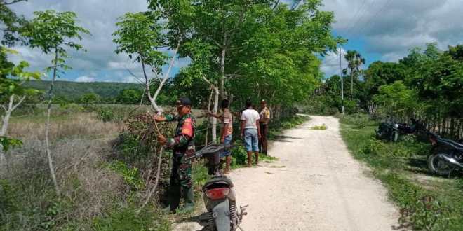 Bhabinkamtibmas dan Babinsa Wula Waijelu Kompak Lakukan Patroli Bersama