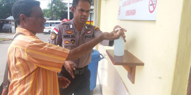 Cegah Virus Corona, Polres TTS Sediakan Antiseptik Pencuci Tangan