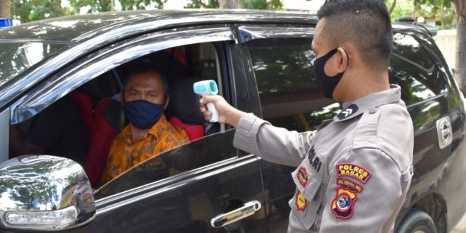 Cegah Corona, Periksa Suhu Tubuh Wajib Sebelum Masuk Mapolres Mabar